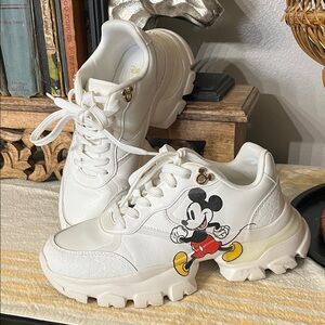 Aldo White Mickey Mouse Athletic Shoes